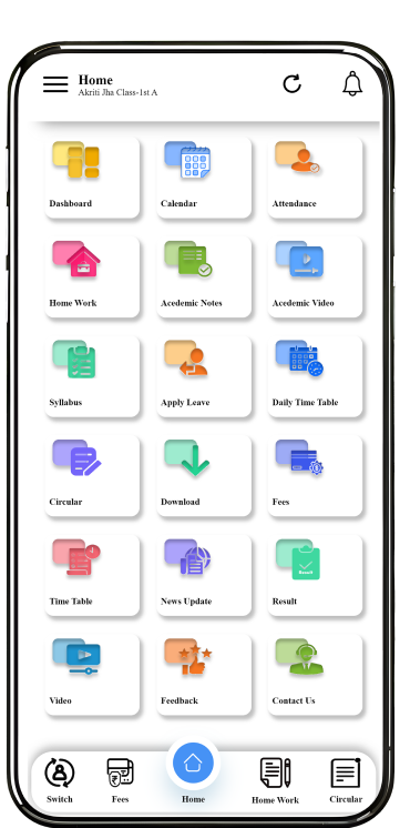School ERP mobile app attendance feature